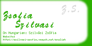 zsofia szilvasi business card
